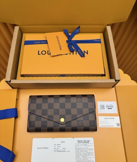 Louis Vuitton LV Sarah Damier Ebene Canvas Wallet N60114