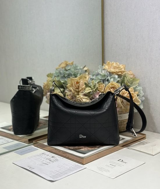 Christian Dior CD Goat Pattern Silver Buckle Bag 1411