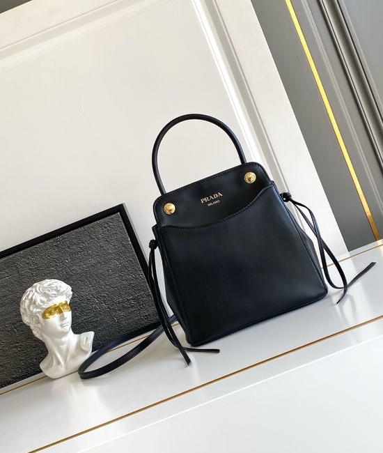 Prada Carry Leather Handbag 1BA496
