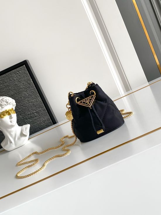Prada Quilted Nylon Mini Bucket Bag 1NR016