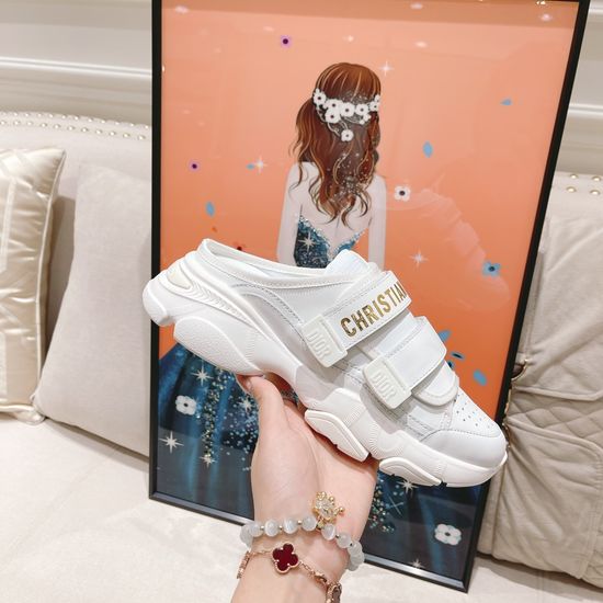 Christian Dior Premium Leather Mule Sneakers Adjustable Strap Lightweight Rubber Sole