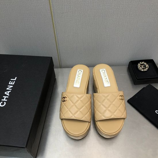 Chanel Quilted Platform Sandals Comfortable Soft Sole Casual Shoes