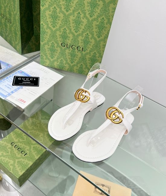 Gucci Cowhide Upper Thong Sandals with Sheepskin Lining