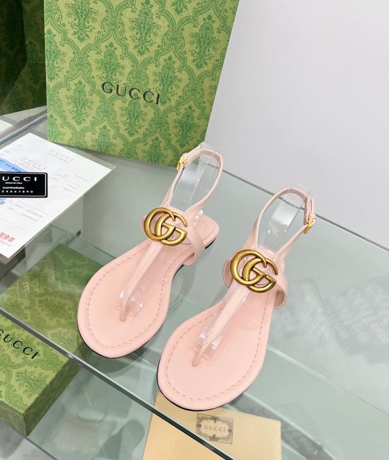 Gucci Cowhide Upper Thong Sandals with Sheepskin Lining