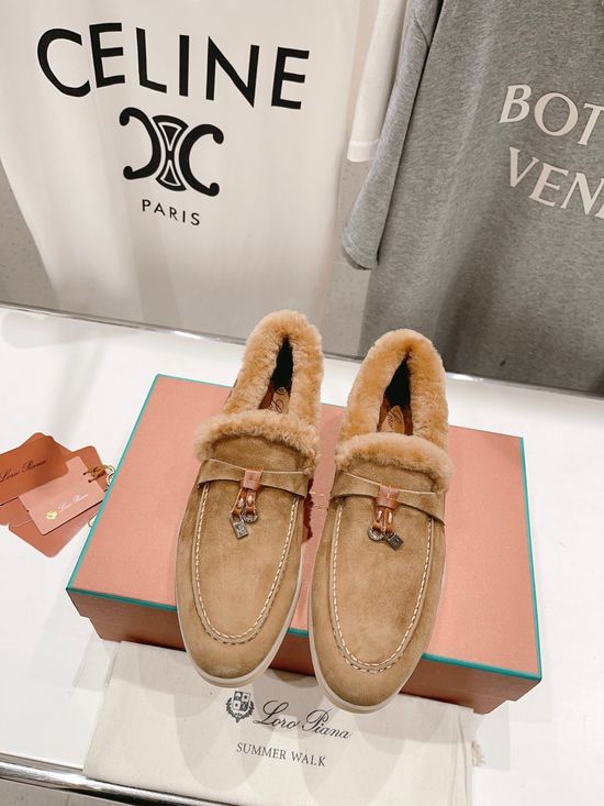 Loro Piana Classic Suede Lined Wool Loafers Comfortable Casual Walking Shoes