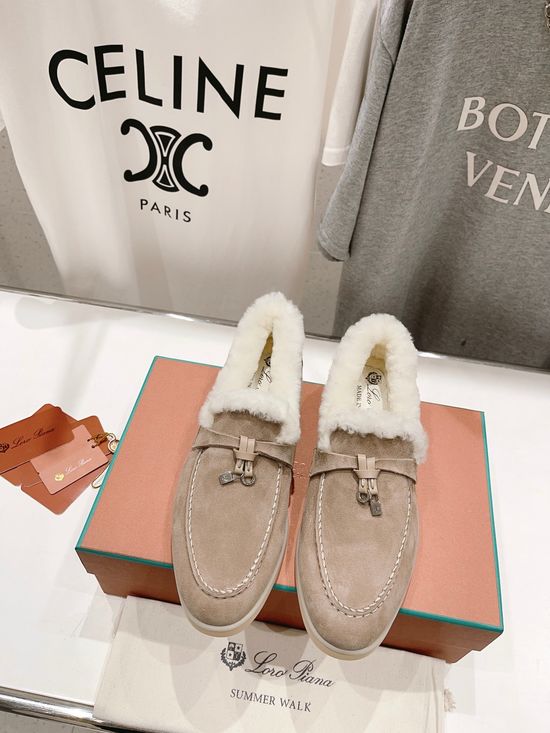 Loro Piana Classic Suede Lined Wool Loafers Comfortable Casual Walking Shoes