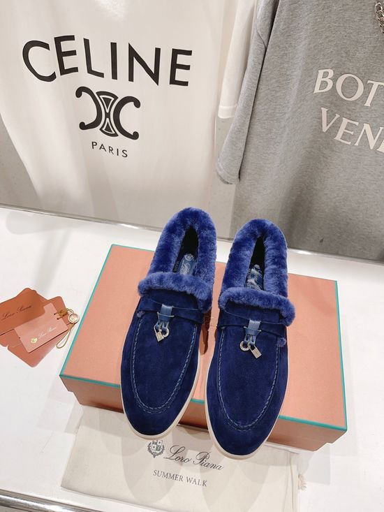 Loro Piana Classic Suede Lined Wool Loafers Comfortable Casual Walking Shoes