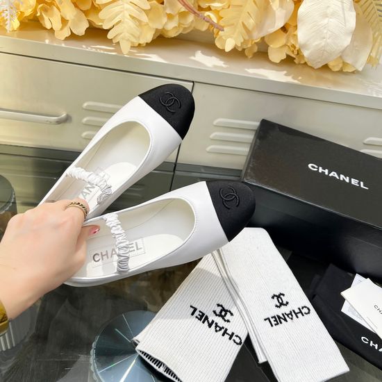 Chanel Detachable Knit Sock Mary Jane Flats Comfortable Leather Sole Shoes