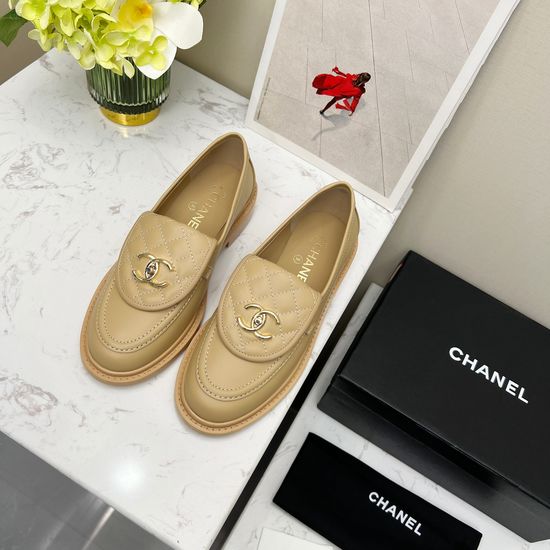 Chanel Elegant Flats Genuine Leather Upper Soft Sheepskin Lining
