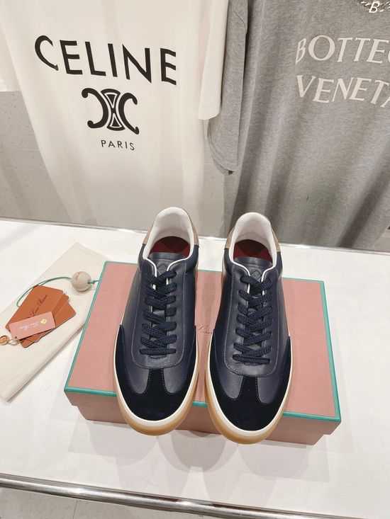 Loro Piana Comfortable Soft Cowhide Lace-up Casual Shoes for Daily Use