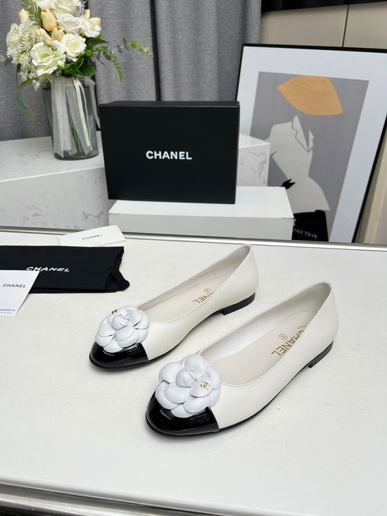 Chanel Camellia Mary Jane Flats Soft Comfortable All-match Leather Shoes