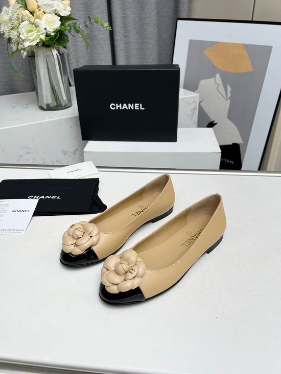 Chanel Camellia Mary Jane Flats Soft Comfortable All-match Leather Shoes