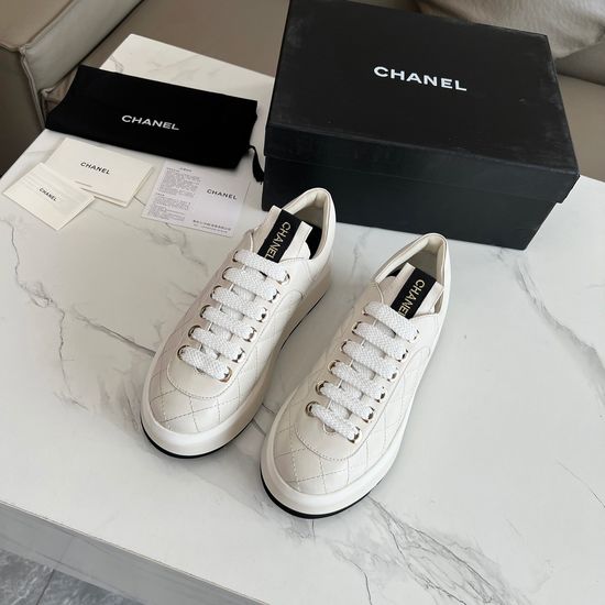 Chanel Casual Leather Comfortable Fashion Sneakers With Light Soles