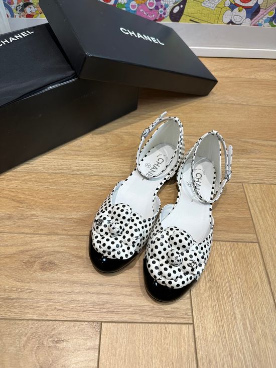 Chanel Camellia Mary Jane Flats Soft Comfortable All-match Leather Shoes