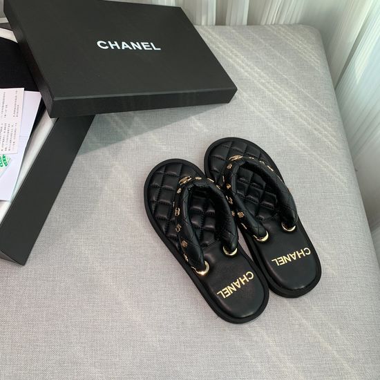 Chanel Soft Padded Thong Sandals with Lightweight Sole