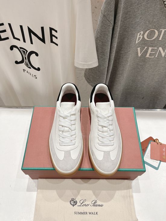 Loro Piana Comfortable Soft Cowhide Lace-up Casual Shoes for Daily Use
