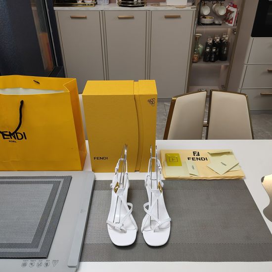 Fendi Premium Leather Sandals with Stylish Metal Buckle Design