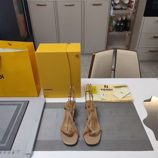 Fendi Premium Leather Sandals with Stylish Metal Buckle Design