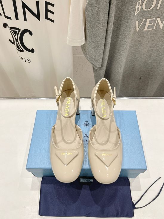 Prada Patent Leather Mary Jane Pumps with Premium Leather Sole