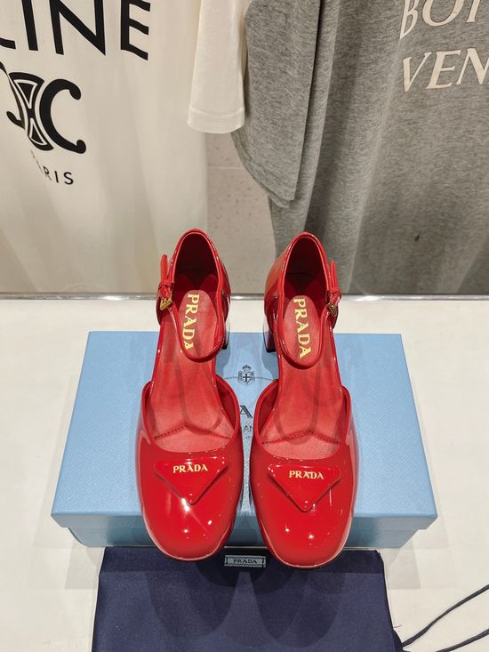 Prada Patent Leather Mary Jane Pumps with Premium Leather Sole