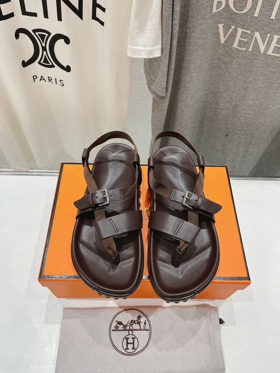 Hermes Elegant Low Heel Thong Flip Flops Comfort Daily Sandals