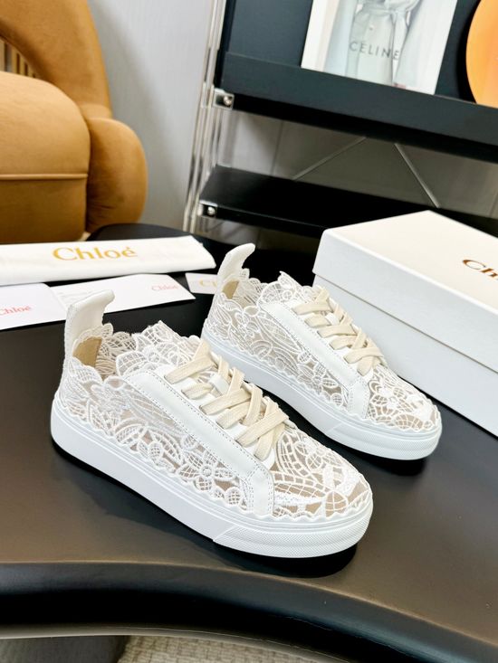 Chloe Embroidered Mesh Leather Lined Comfort Casual Shoes