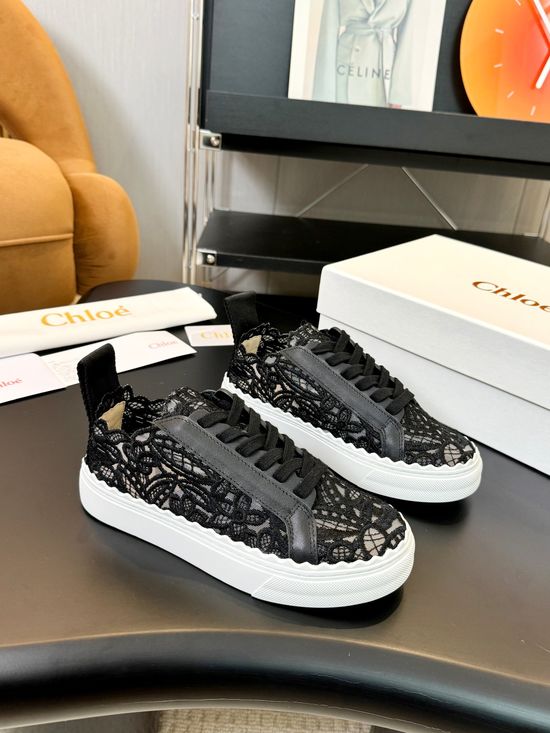 Chloe Embroidered Mesh Leather Lined Comfort Casual Shoes