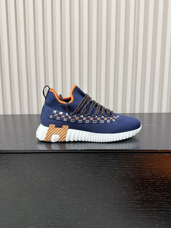Hermes Suede Stitching Lightweight Breathable Casual Sneakers