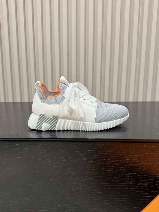 Hermes Premium Leather Suede Casual Comfort Sneakers