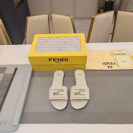 Fendi Genuine Leather Woven Comfortable Flat Casual Sandals