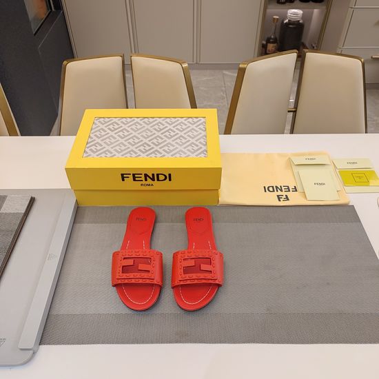 Fendi Genuine Leather Woven Comfortable Flat Casual Sandals