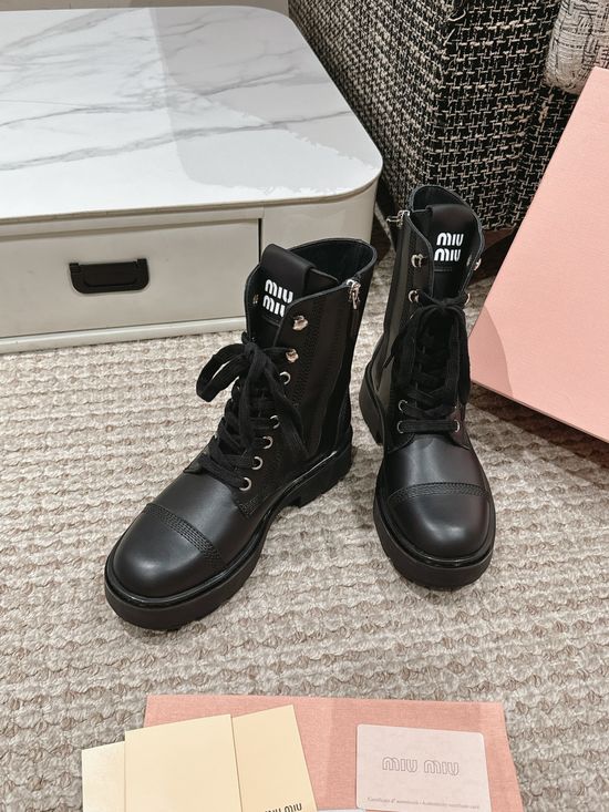 Miu Miu Soft Leather Slouchy Calf Fashion Boots