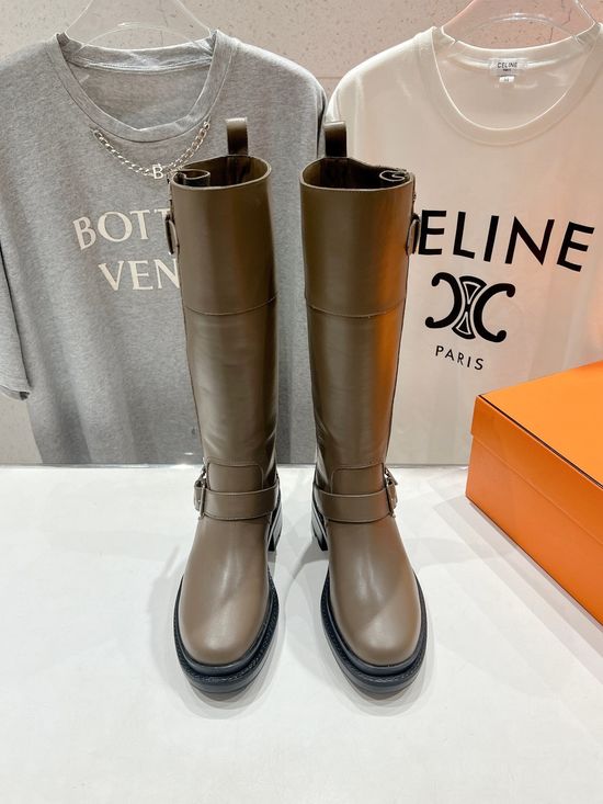 Hermes Side Zipper Over-knee Boots with Exquisite Design