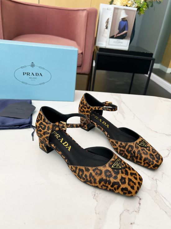 Prada Patent Leather Low Heel Sandals with Premium Sole