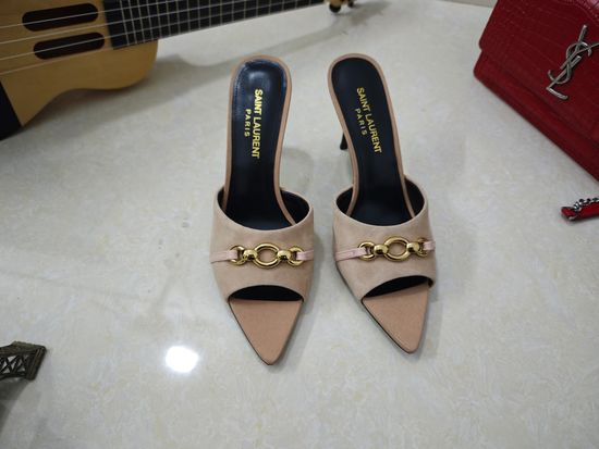 Yves Saint Laurent Fine Heel Suede Leather Sole Dress Sandals