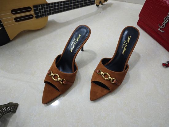 Yves Saint Laurent Fine Heel Suede Leather Sole Dress Sandals