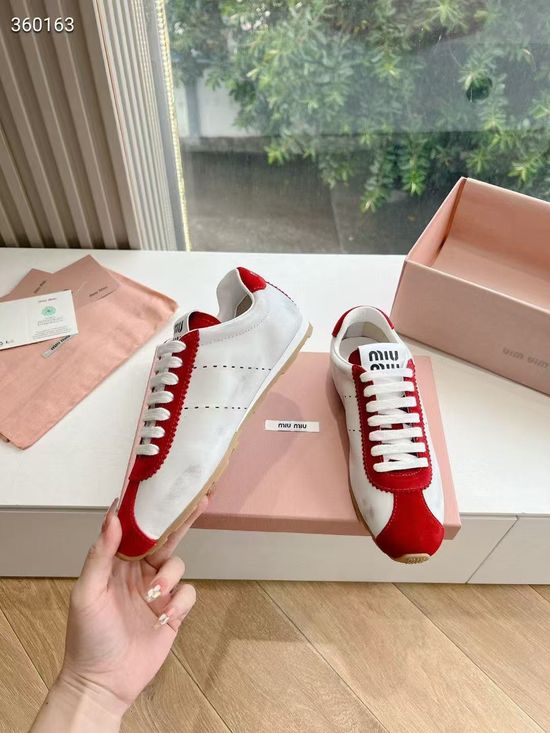 Miu Miu Vintage Suede Casual Flat Fashion Sneakers