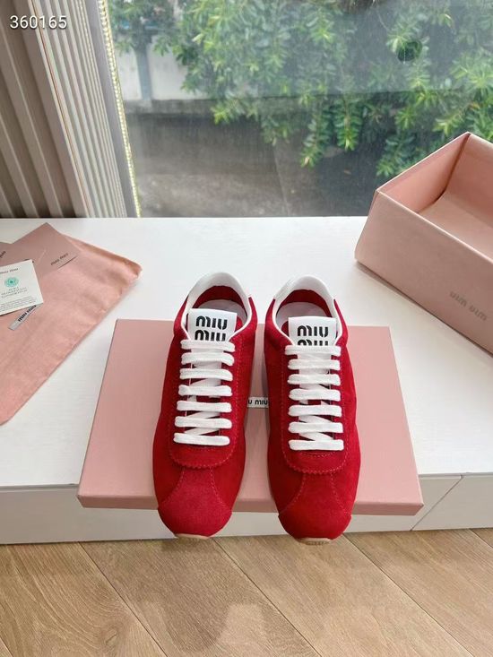 Miu Miu Vintage Suede Casual Flat Fashion Sneakers