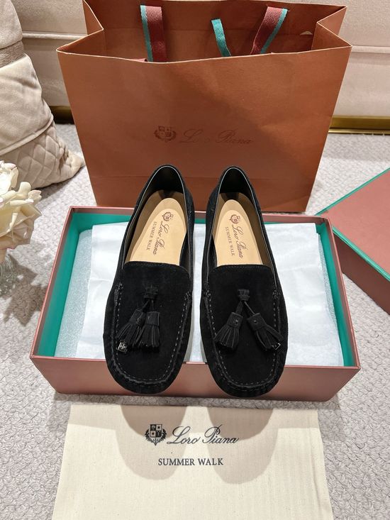 Loro Piana Premium Stitched Loafers Soft Sole Comfortable Handmade Full Packaging