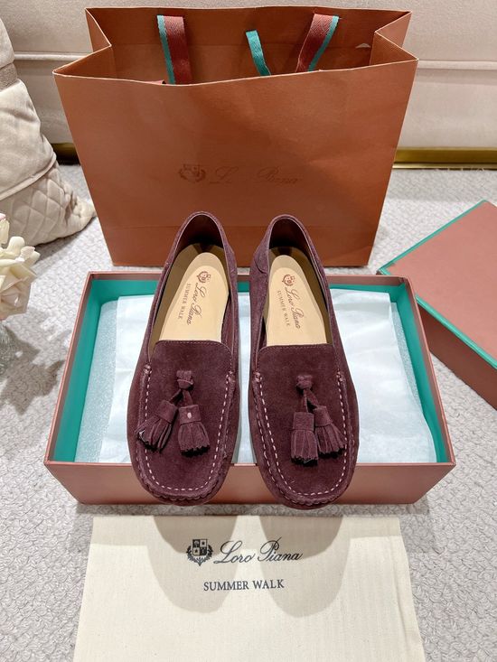 Loro Piana Premium Stitched Loafers Soft Sole Comfortable Handmade Full Packaging