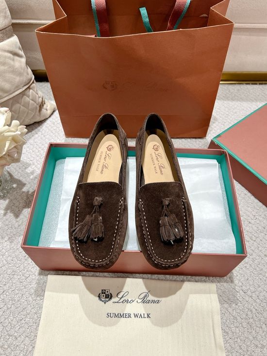 Loro Piana Premium Stitched Loafers Soft Sole Comfortable Handmade Full Packaging