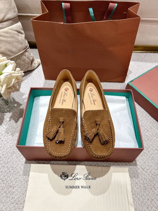 Loro Piana Premium Stitched Loafers Soft Sole Comfortable Handmade Full Packaging