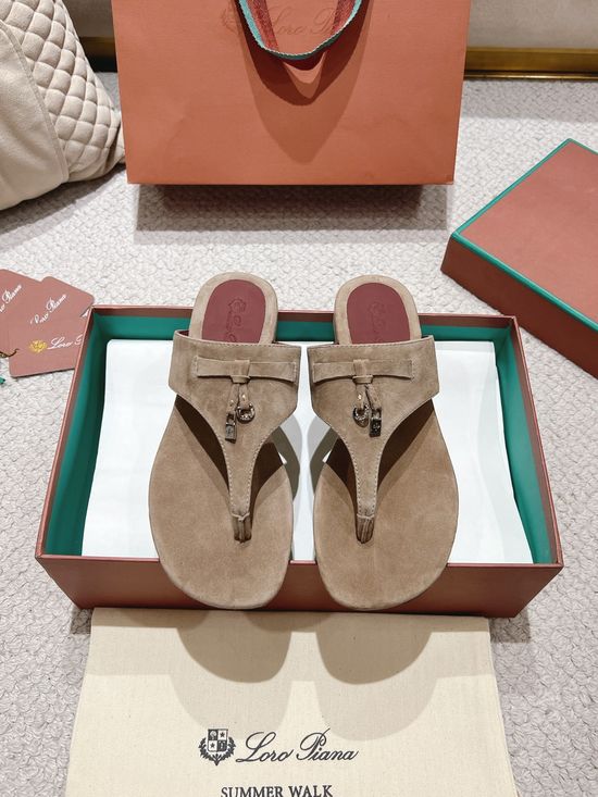 Loro Piana Cashmere Upper Soft Lined Comfortable Slide Sandals