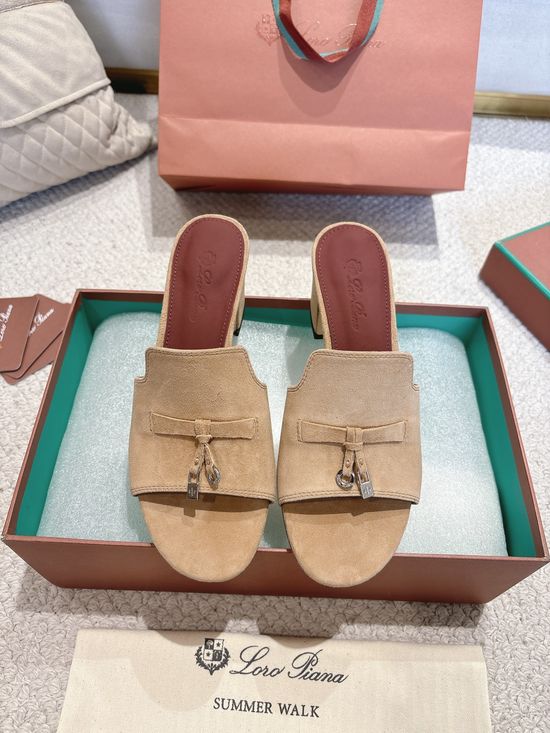 Loro Piana Knit Upper Soft Lined Non Slip Slide Sandals