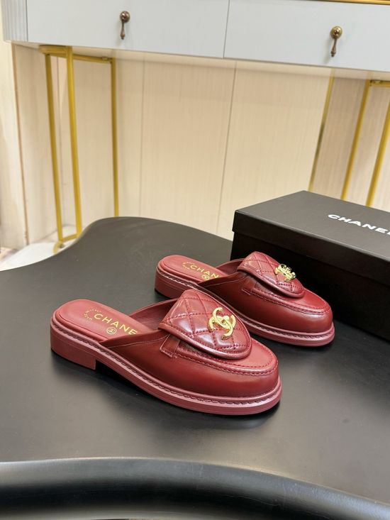 Chanel Classic Buckle Decorated Peep Toe Leather Heels