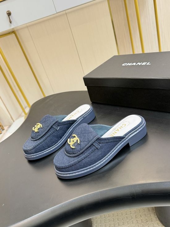 Chanel Classic Buckle Decorated Peep Toe Leather Heels