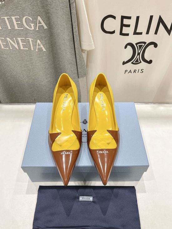 Prada Pointed Toe Mary Jane Shoes Soft Lining Genuine Leather Sole