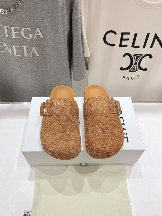 Loewe Soft Suede Half Slippers Comfortable Non-slip Retro Home Outdoor Shoes