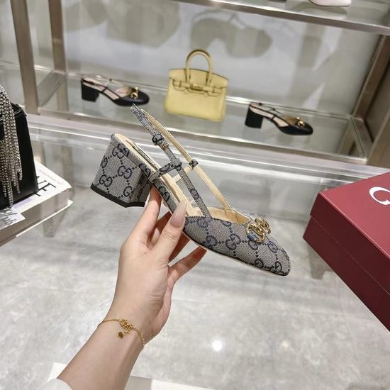 Gucci Mid Heel Sheepskin Slides With Metal Decor Elegant Style
