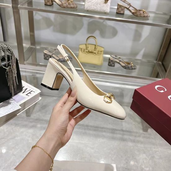 Gucci Classic Sheepskin Pumps with Metal Accent Buckle